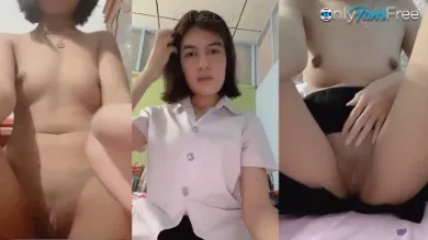 สาวมหาลัย  หีขาวมากอยากโดนควยคนอื่น โกนขนหมอยสะอาดหีเรียบเนียน